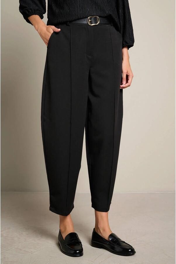 LOLALIZA regular waist barrel broek zwart