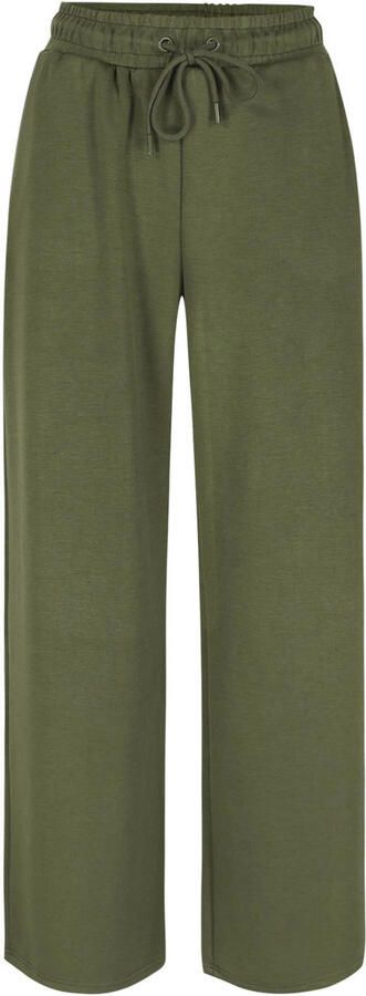 LOLALIZA regular waist wide leg broek kaki - Foto 3