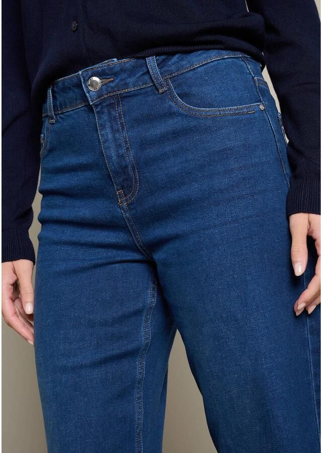 LOLALIZA regular waist wide leg jeans donkerblauw - Foto 2