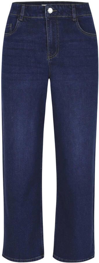 LOLALIZA regular waist wide leg jeans donkerblauw - Foto 3