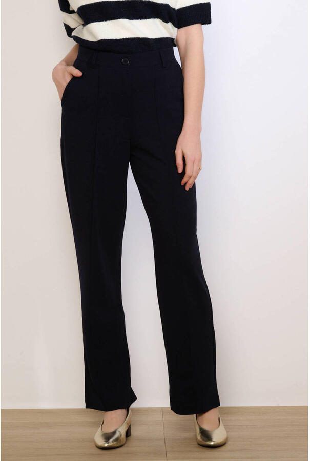 LOLALIZA regular waist broek marineblauw