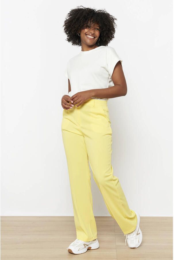 LOLALIZA regular waist pantalon geel