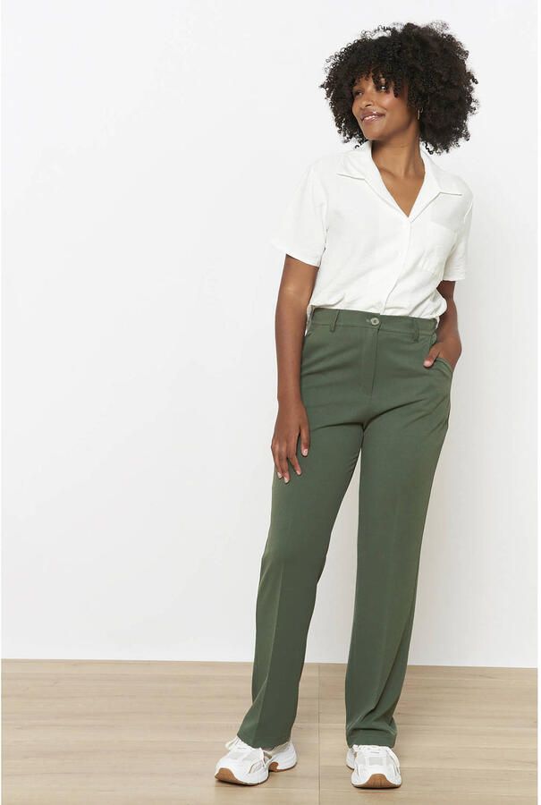 LOLALIZA regular waist pantalon kaki