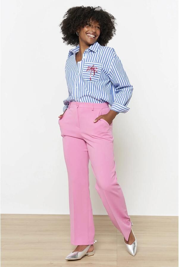 LOLALIZA regular waist pantalon roze