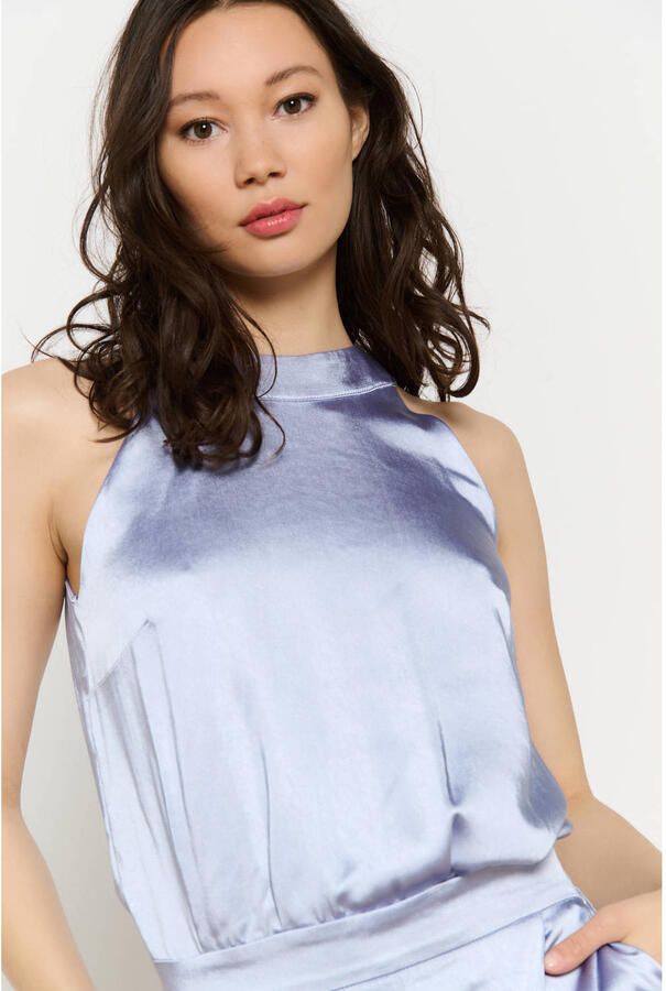 LOLALIZA Romy Monteiro x Wehkamp wide leg jumpsuit lichtblauw