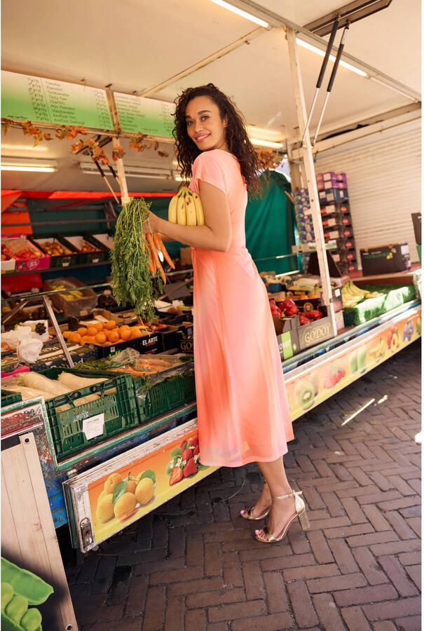 LOLALIZA Romy Monteiro x Wehkamp zomerjurk lichtroze - Foto 2