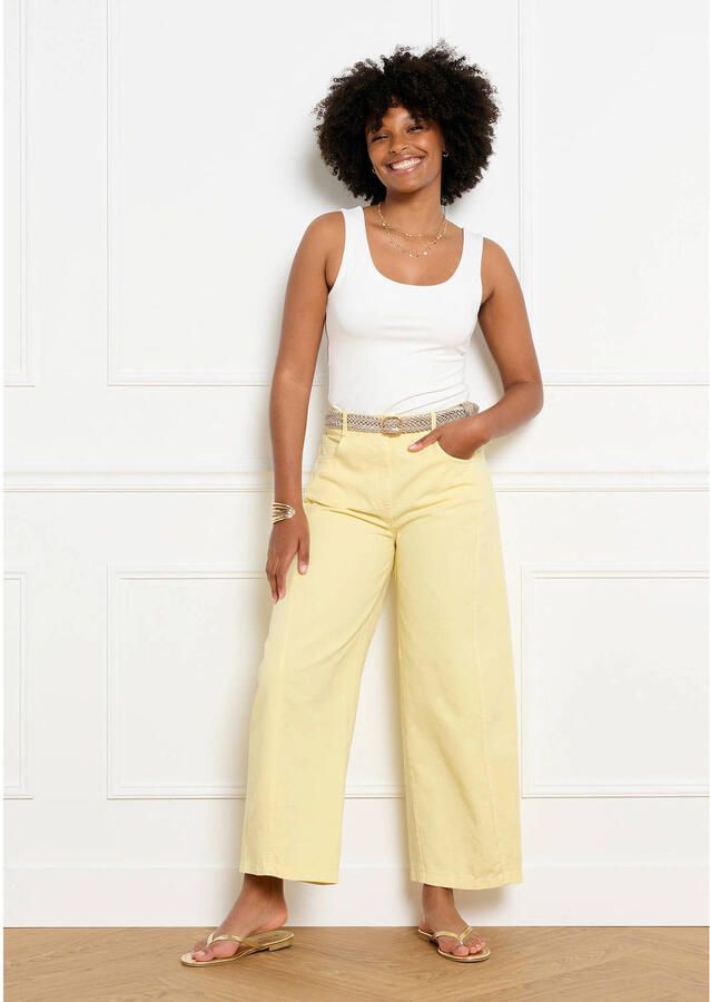 LOLALIZA Sanny x Wehkamp barrel jeans lichtgeel - Foto 3