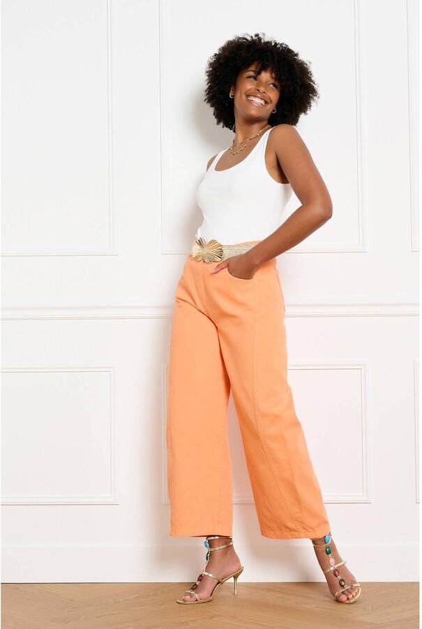 LOLALIZA Sanny x Wehkamp barrel jeans oranje - Foto 2