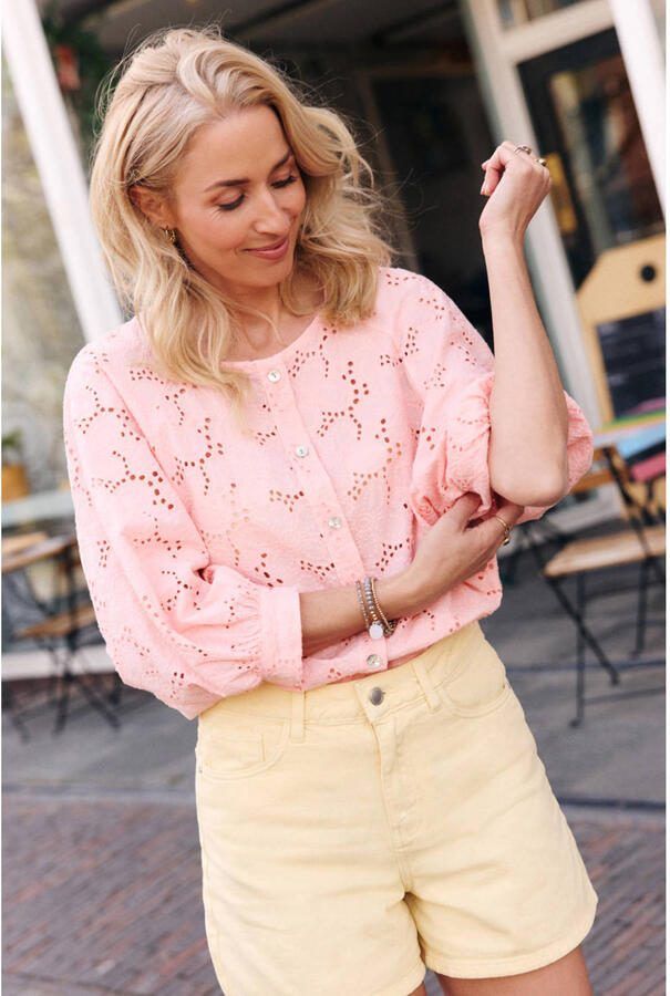 LOLALIZA Sanny x Wehkamp blouse broderie lichtroze