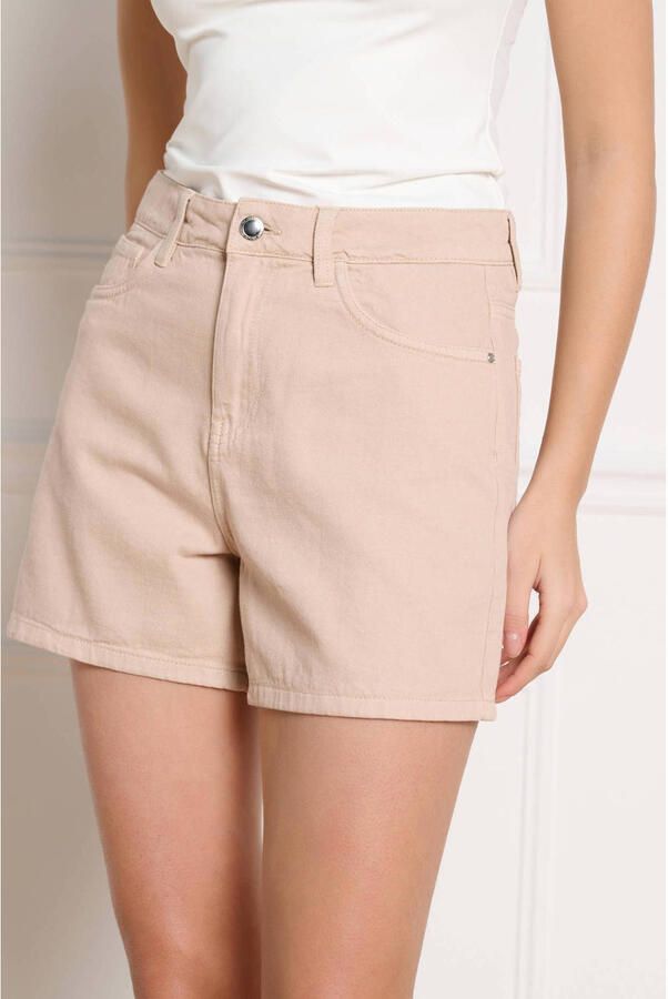 LOLALIZA Sanny x Wehkamp denim regular waist short beige - Foto 2