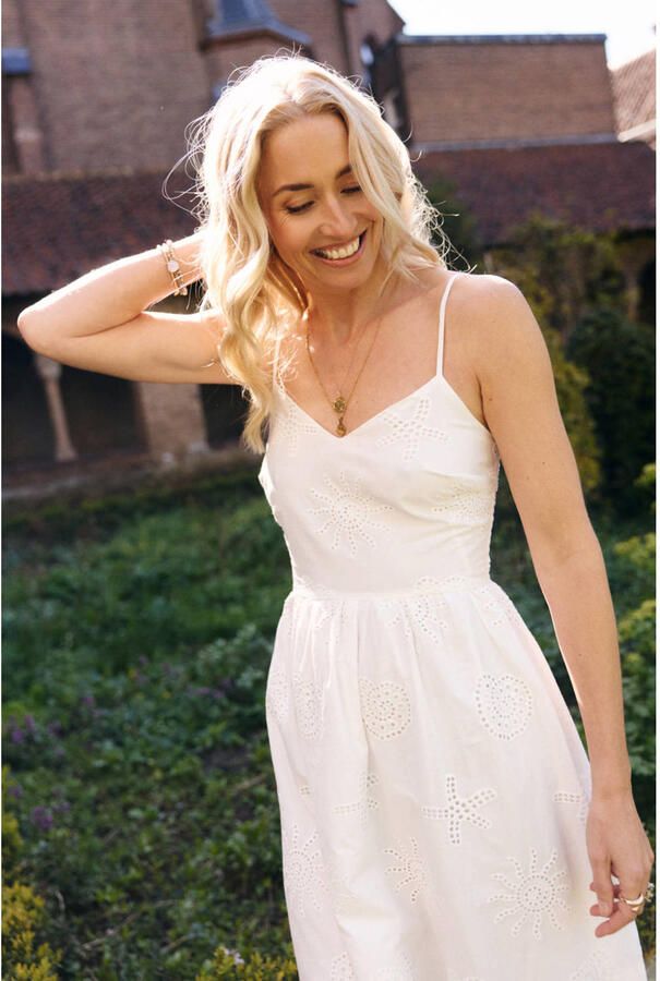 LOLALIZA Sanny x Wehkamp maxi jurk broderie wit
