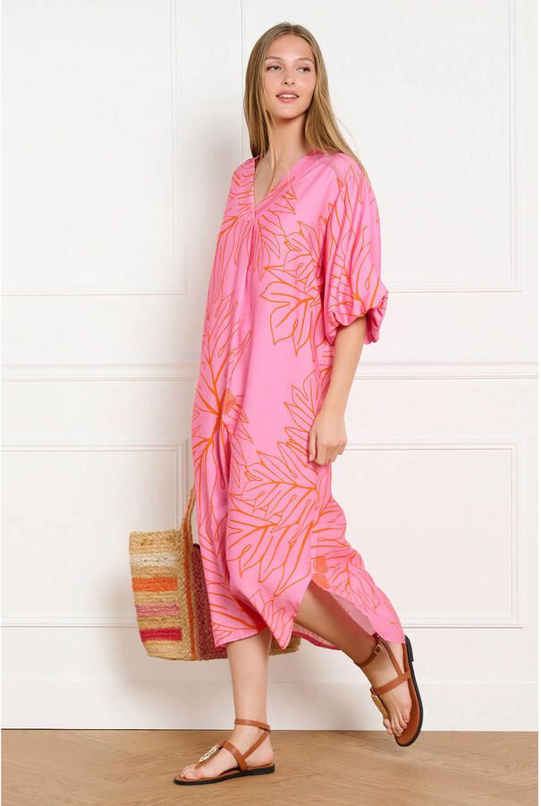 LOLALIZA Sanny x Wehkamp maxi jurk met bloemen roze - Foto 2