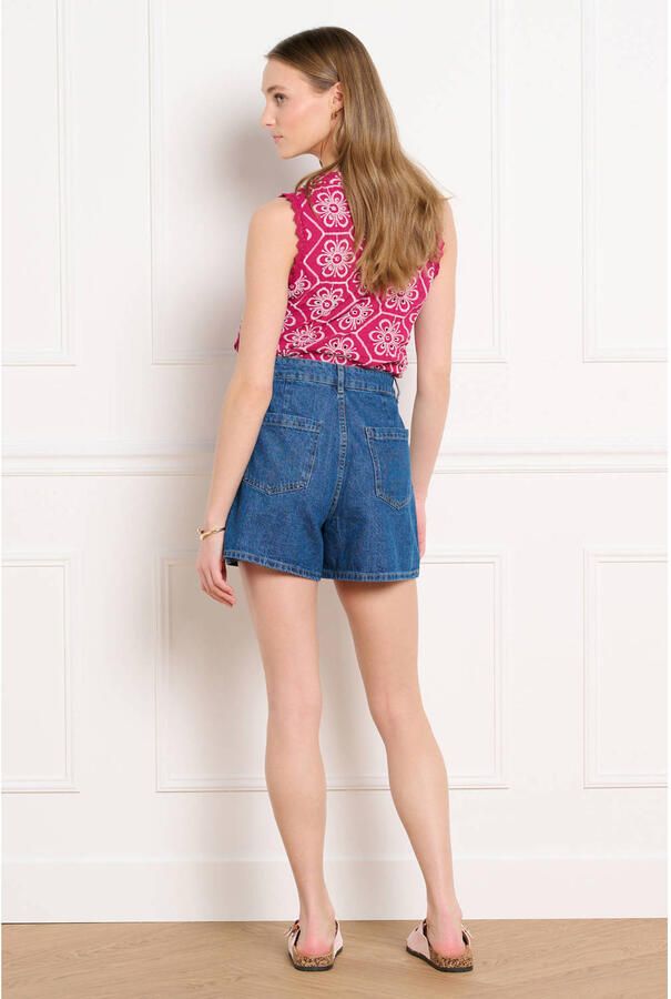 LOLALIZA Sanny x Wehkamp regular high waist denim short medium blue denim - Foto 3