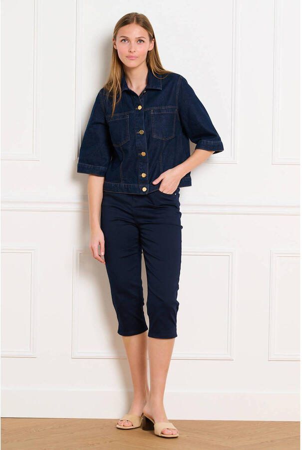 LOLALIZA skinny regular waist capri donkerblauw