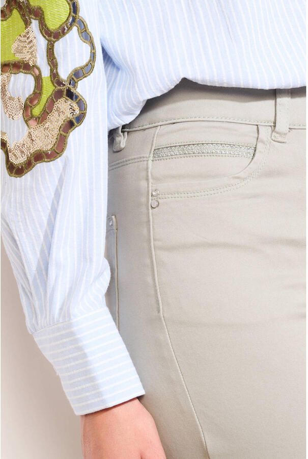LOLALIZA slim high waist broek lichtkaki - Foto 2