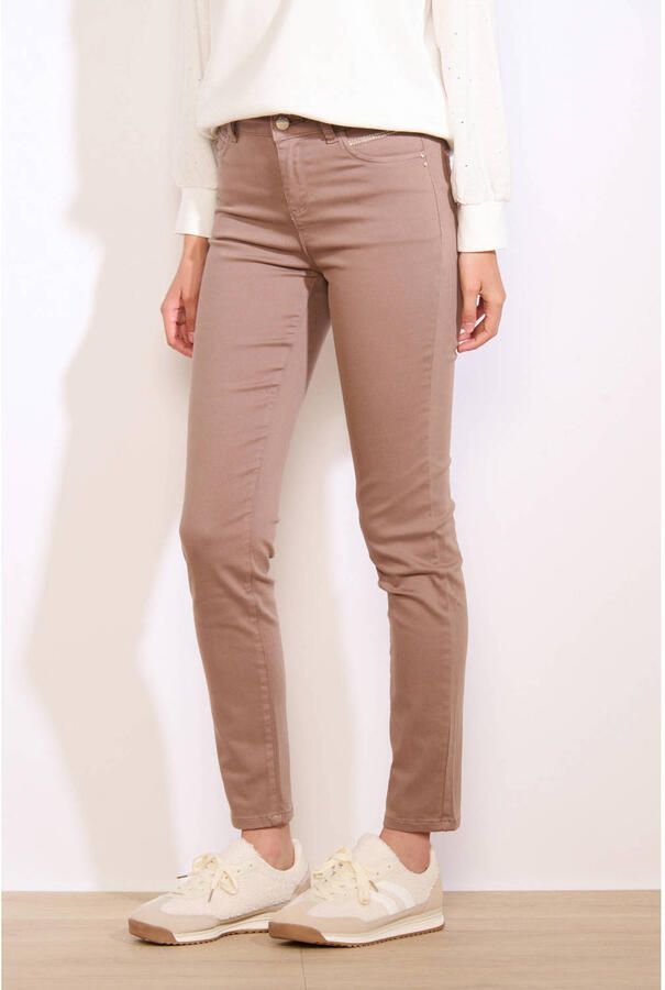 LOLALIZA slim high waist broek taupe