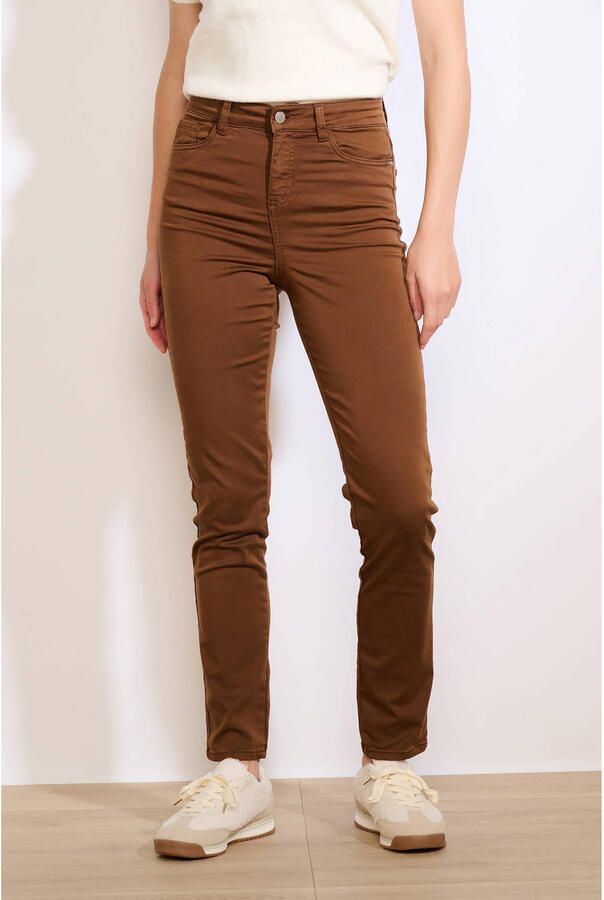 LOLALIZA slim regular waist broek bruin