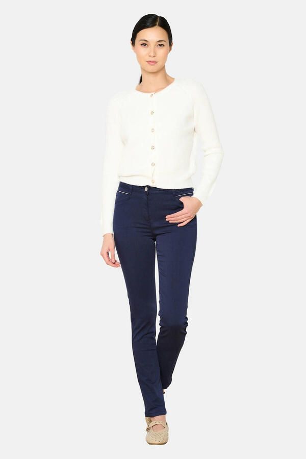 LOLALIZA slim regular waist broek donkerblauw - Foto 2