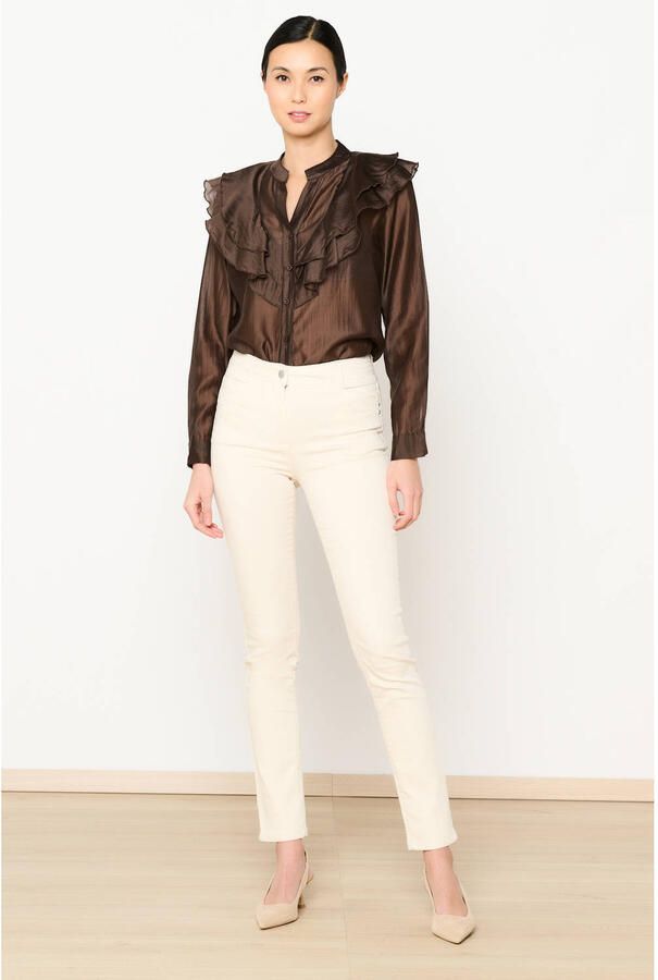 LOLALIZA slim regular waist broek ecru