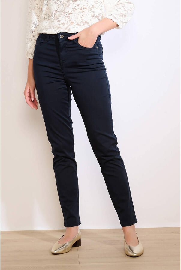 LOLALIZA slim regular waist broek marine