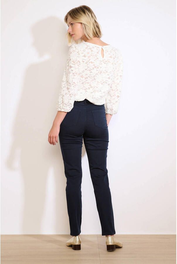 LOLALIZA slim regular waist broek marine - Foto 3