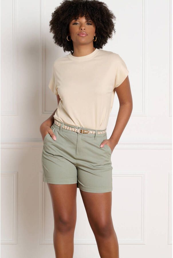 LOLALIZA slim regular waist chino short lichtkaki