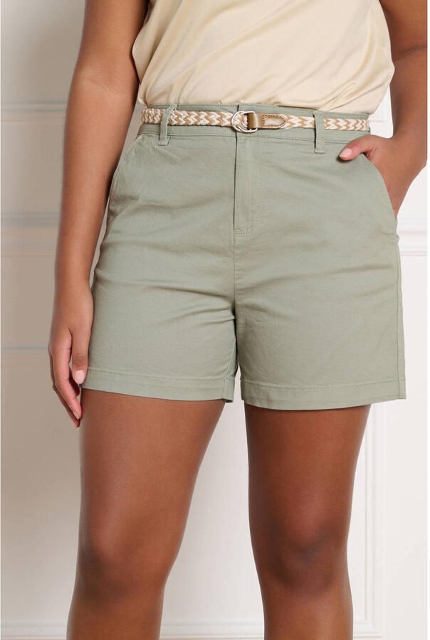 LOLALIZA slim regular waist chino short lichtkaki - Foto 3