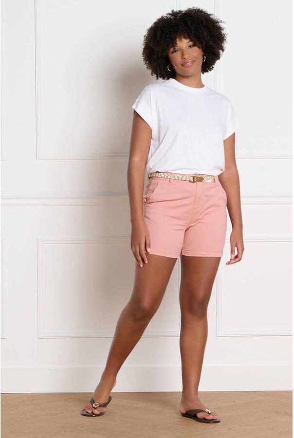 LOLALIZA slim regular waist chino short lichtroze - Foto 2