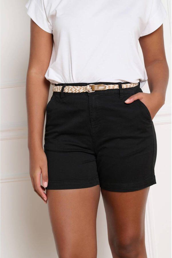 LOLALIZA slim regular waist chino short zwart