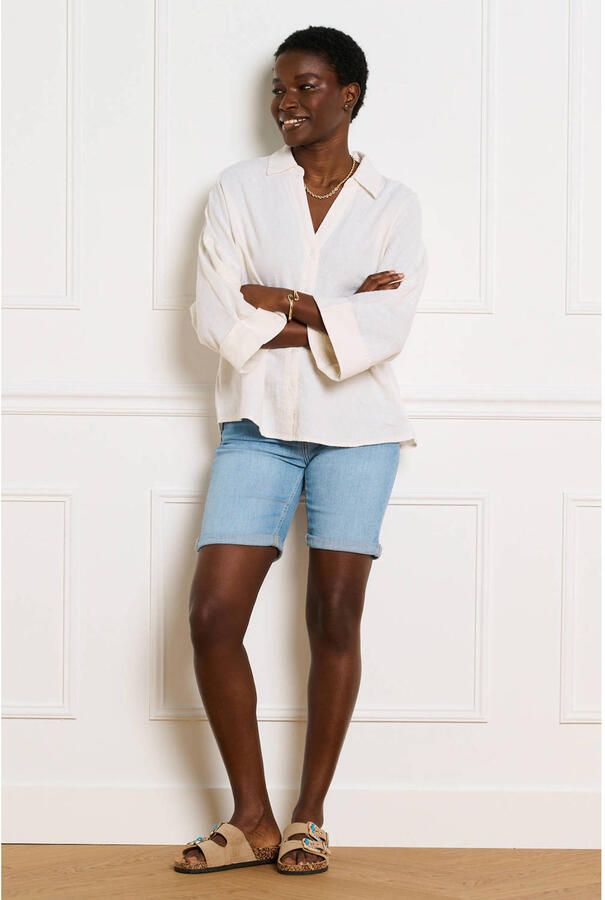 LOLALIZA slim regular waist short light blue denim - Foto 3