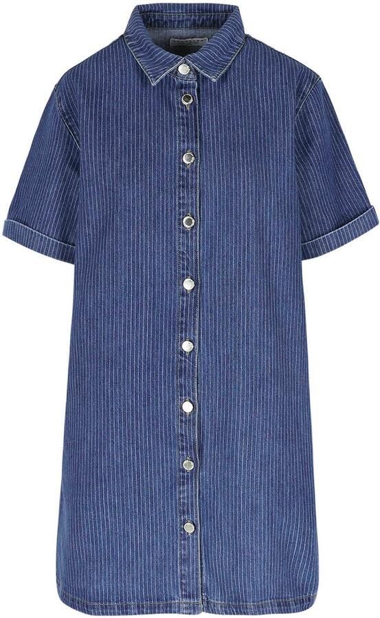 LOLALIZA spijkerjurk met krijtstreep medium blauw denim - Foto 3