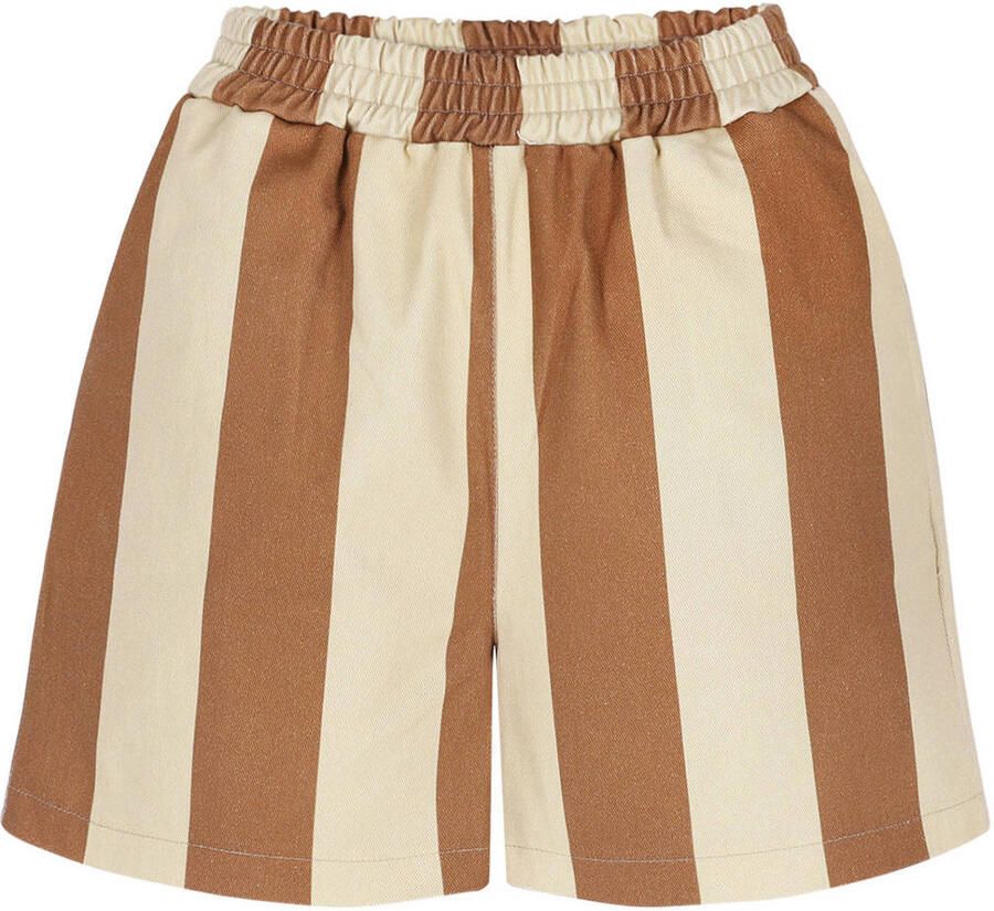 LOLALIZA straight fit casual gestreepte short camel - Foto 2