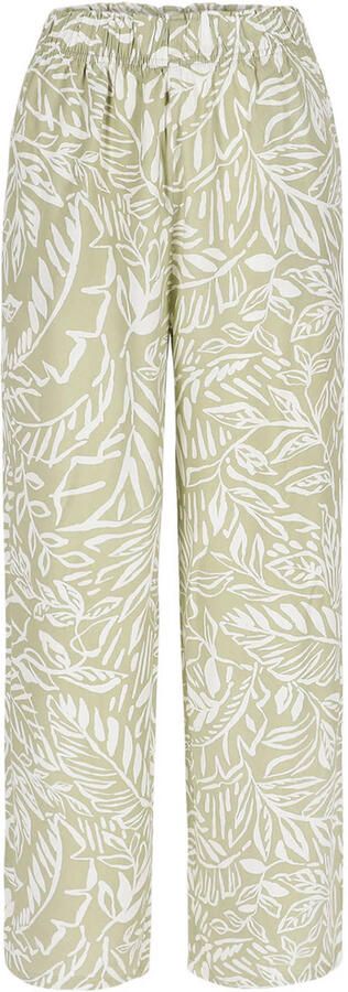 LOLALIZA straight fit gebloemde broek lichtgroen - Foto 2