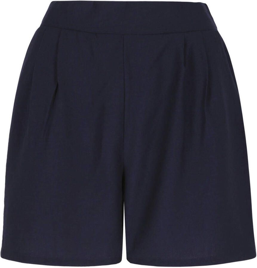LOLALIZA straight fit regular waist paperbag short donkerblauw - Foto 2