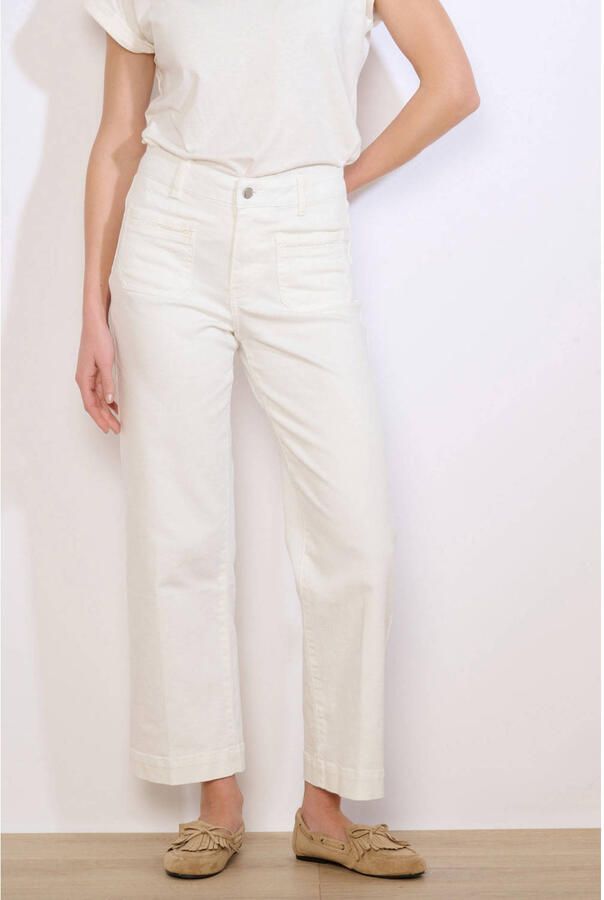 LOLALIZA straight high waist broek ecru