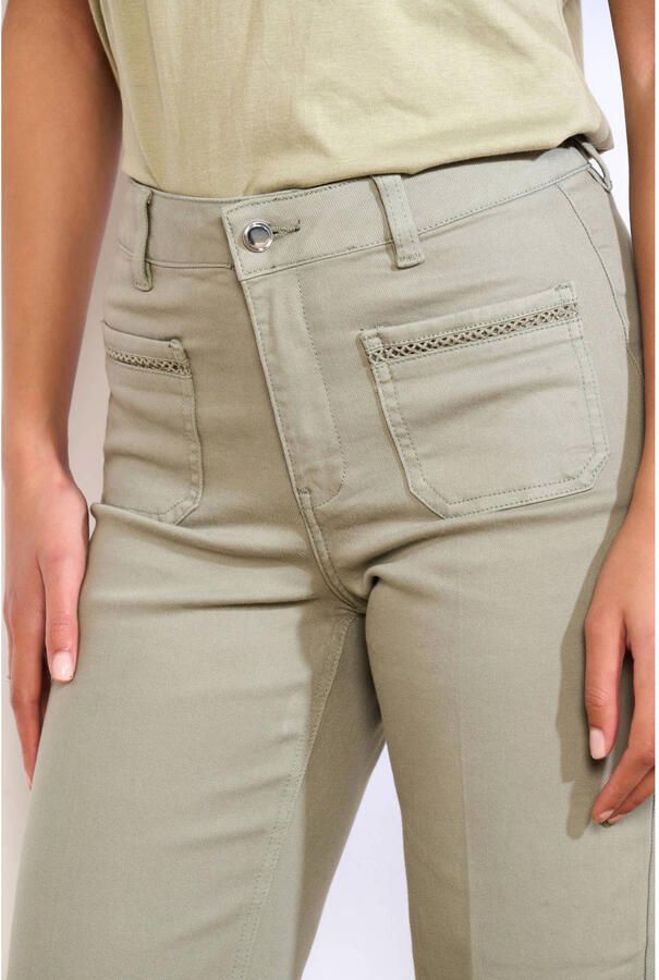LOLALIZA straight high waist broek lichtkaki - Foto 2