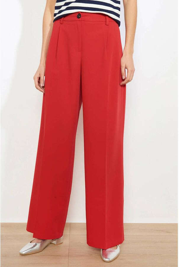 LOLALIZA straight high waist broek rood