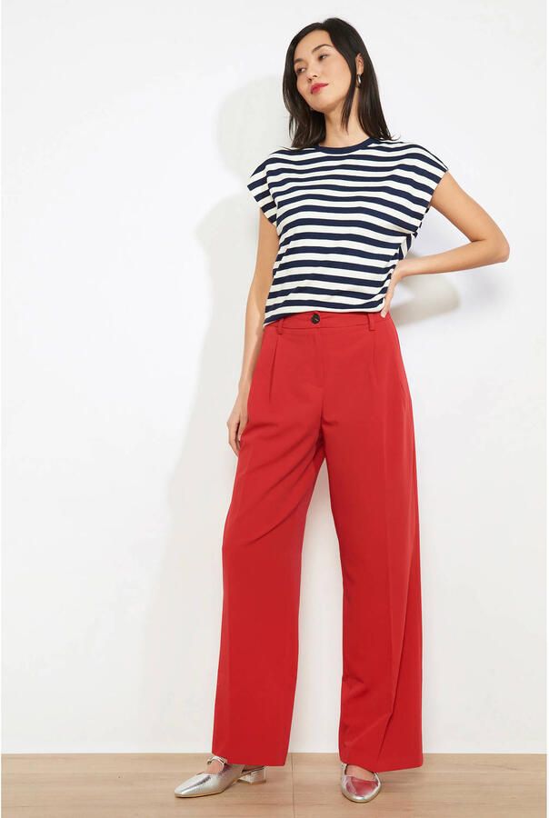 LOLALIZA straight high waist broek rood - Foto 3