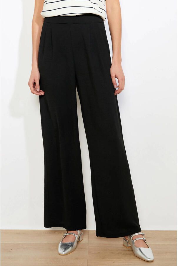 LOLALIZA straight high waist casual broek zwart