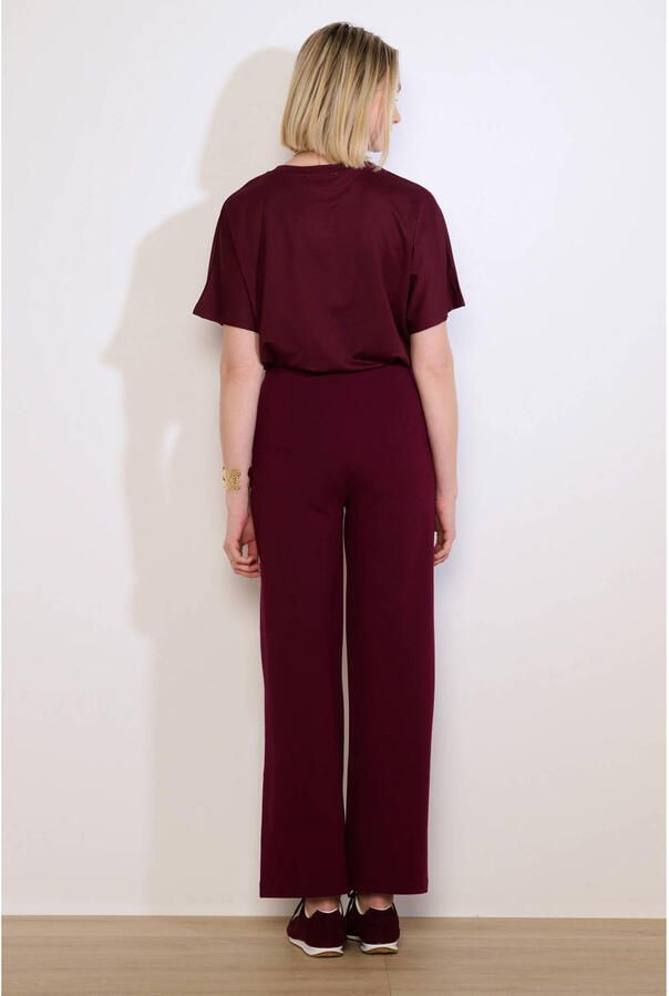 LOLALIZA straight high waist cropped broek donkerrood - Foto 2