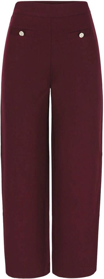 LOLALIZA straight high waist cropped broek donkerrood - Foto 3