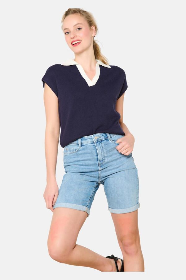LOLALIZA straight regular waist denim short medium blue denim