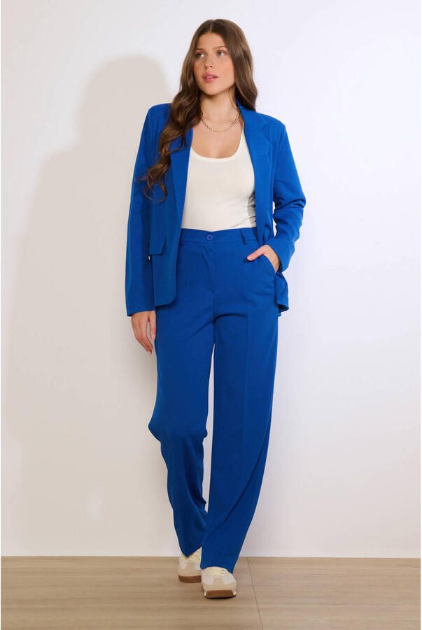 LOLALIZA straight regular waist broek blauw - Foto 2