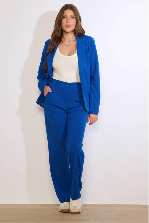 LOLALIZA straight regular waist broek blauw - Foto 3