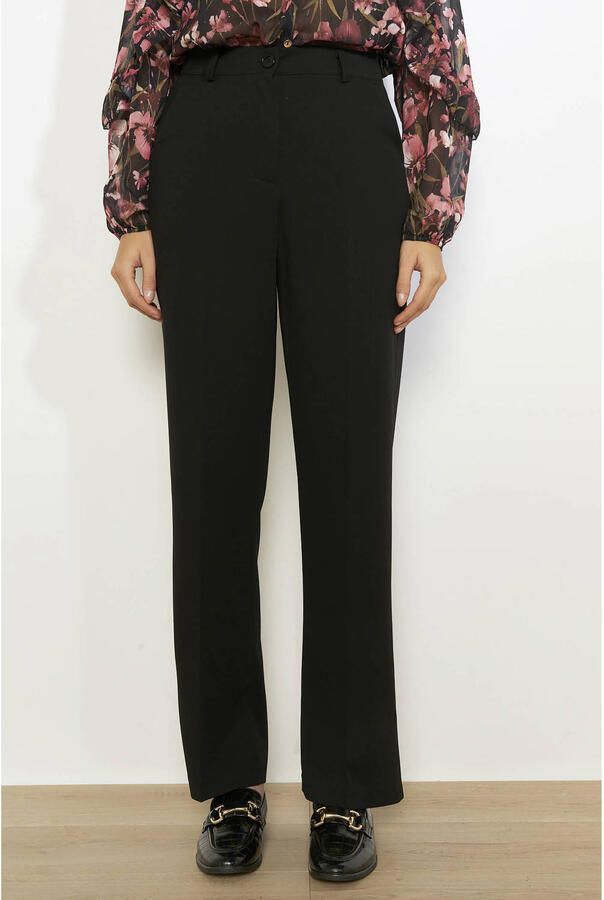 LOLALIZA straight regular waist broek zwart