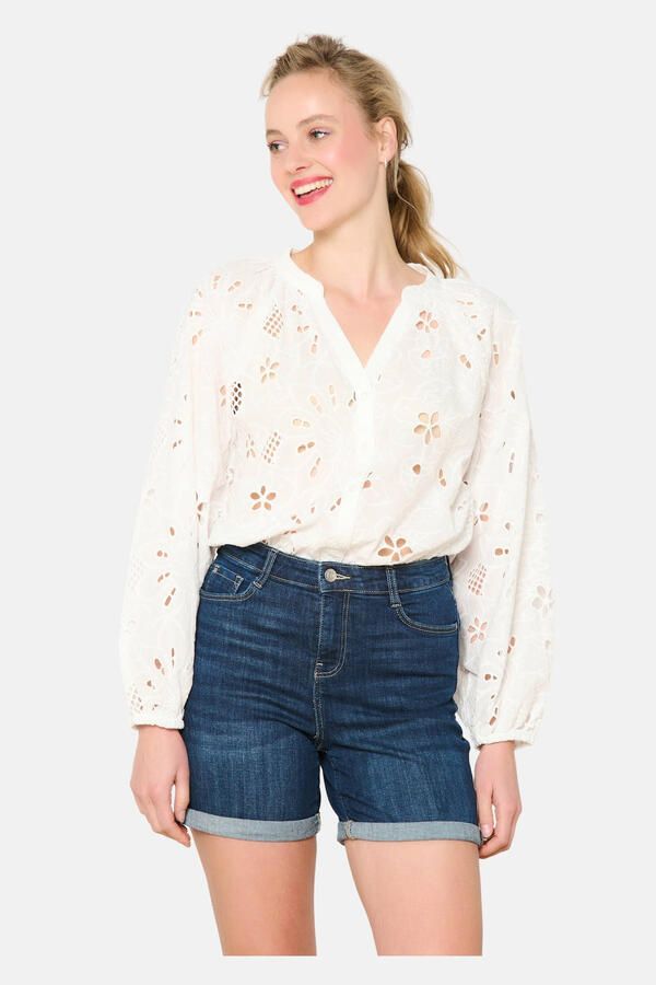 LOLALIZA straight regular waist denim short dark blue denim