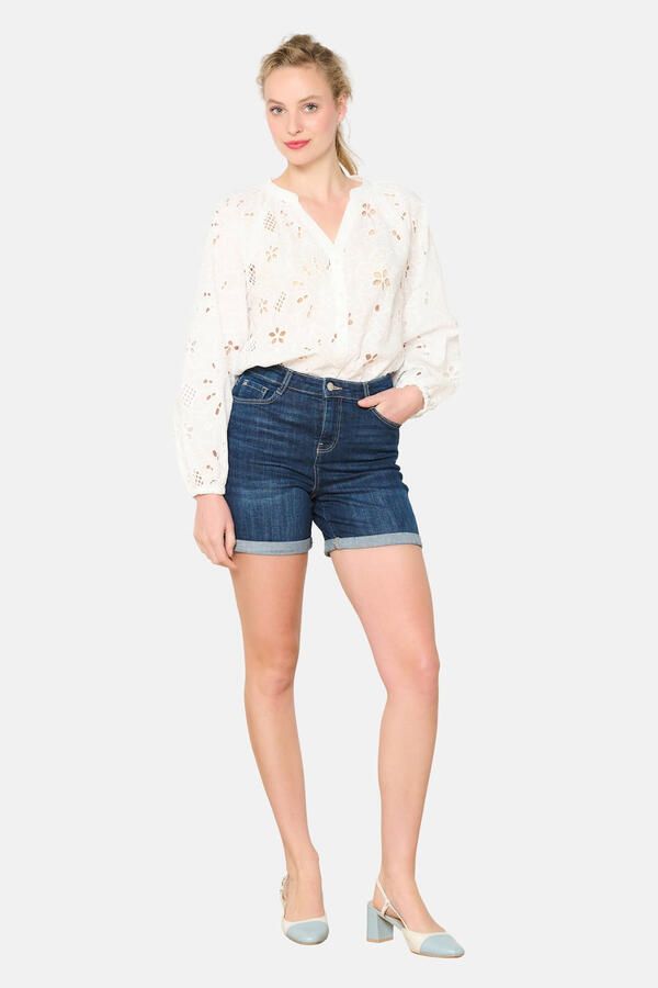 LOLALIZA straight regular waist denim short dark blue denim - Foto 2