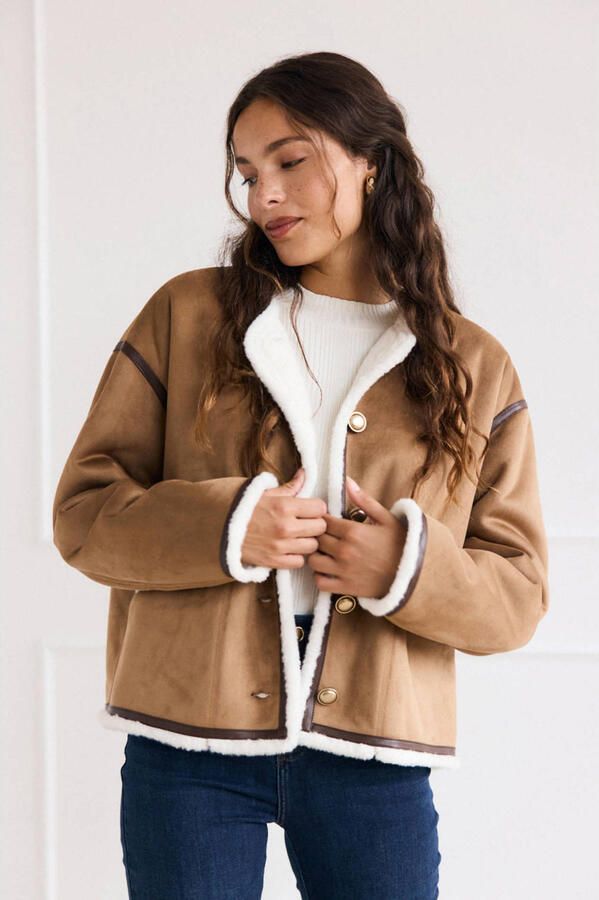 LOLALIZA suede jasje beige - Foto 2
