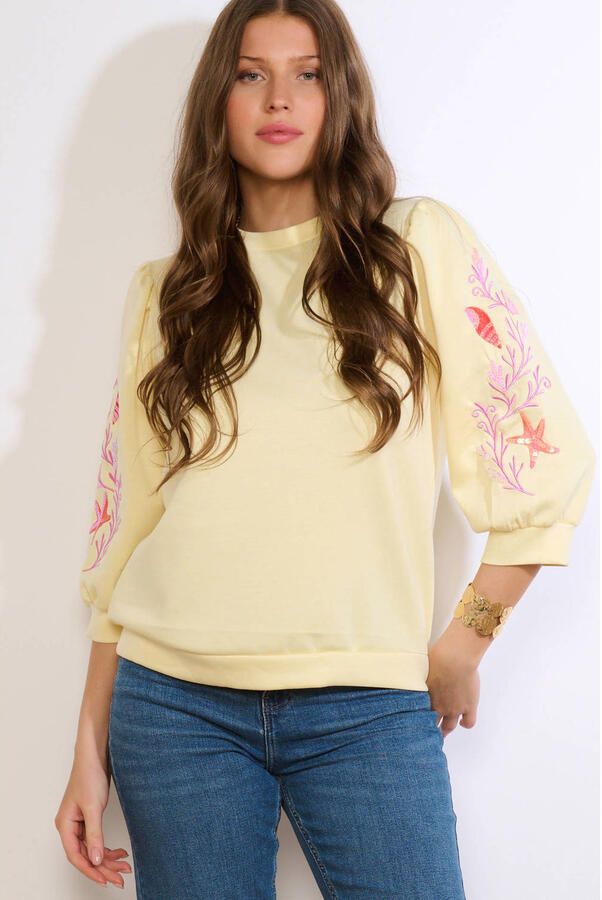 LOLALIZA sweater lichtgeel