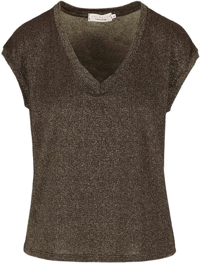 LOLALIZA T-shirt met glitters bruin - Foto 2
